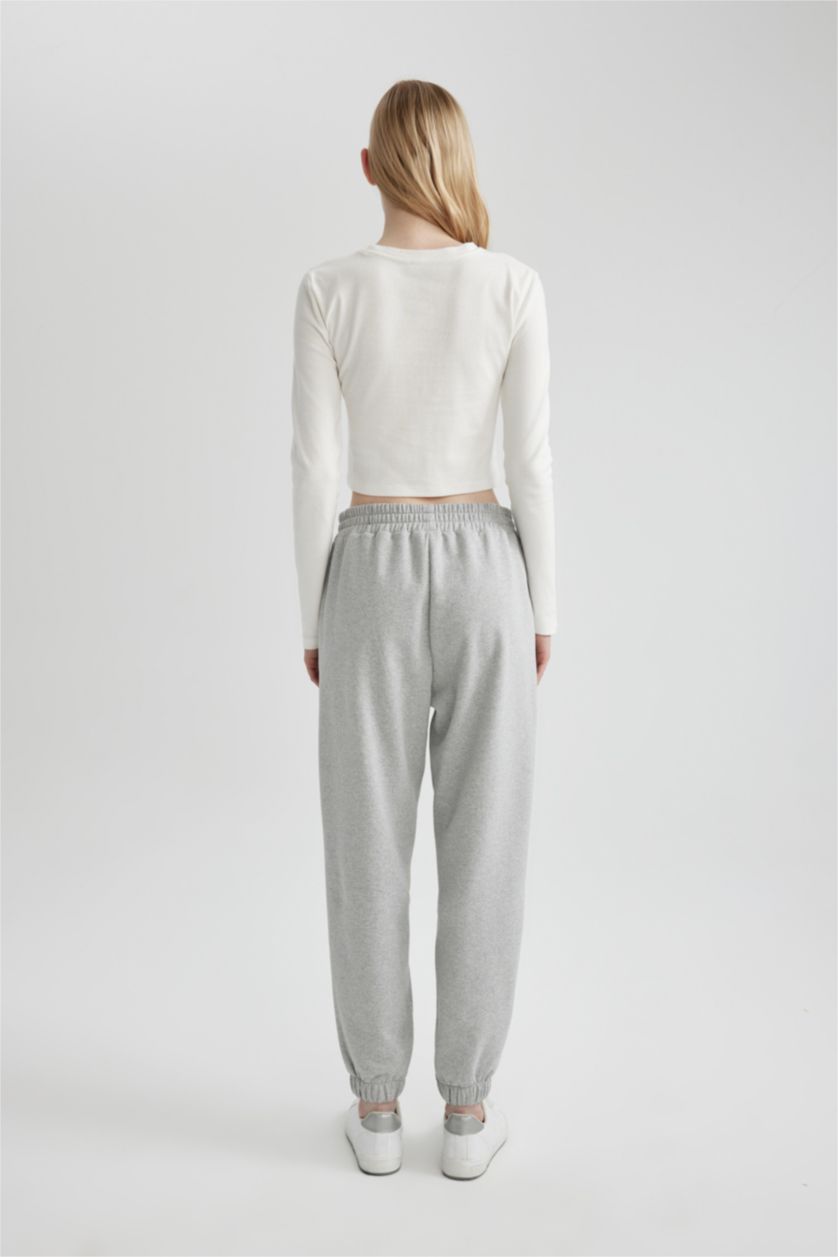نساء ميلانج رمادي بنطلون بجامة رياضي جوجر مطبوع