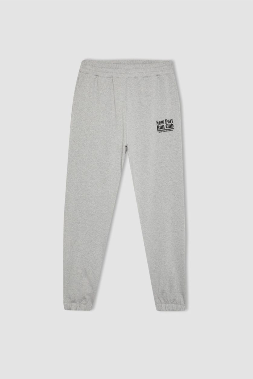 نساء ميلانج رمادي بنطلون بجامة رياضي جوجر مطبوع