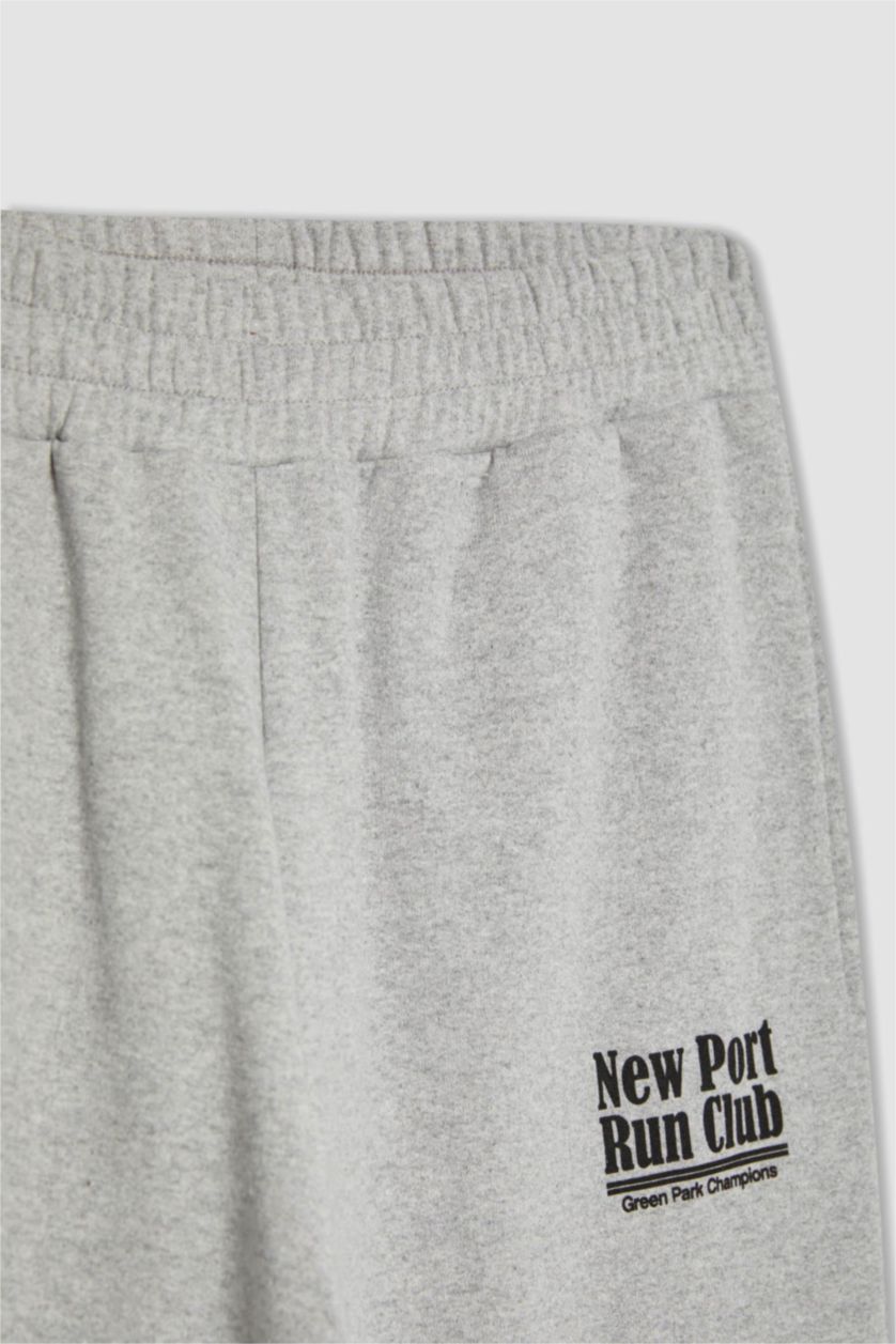 نساء ميلانج رمادي بنطلون بجامة رياضي جوجر مطبوع