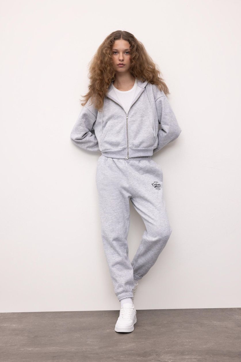 حريمي ميلانج رمادي بنطلون سويت بانتس جوجر بيزك ورجل مطاطي