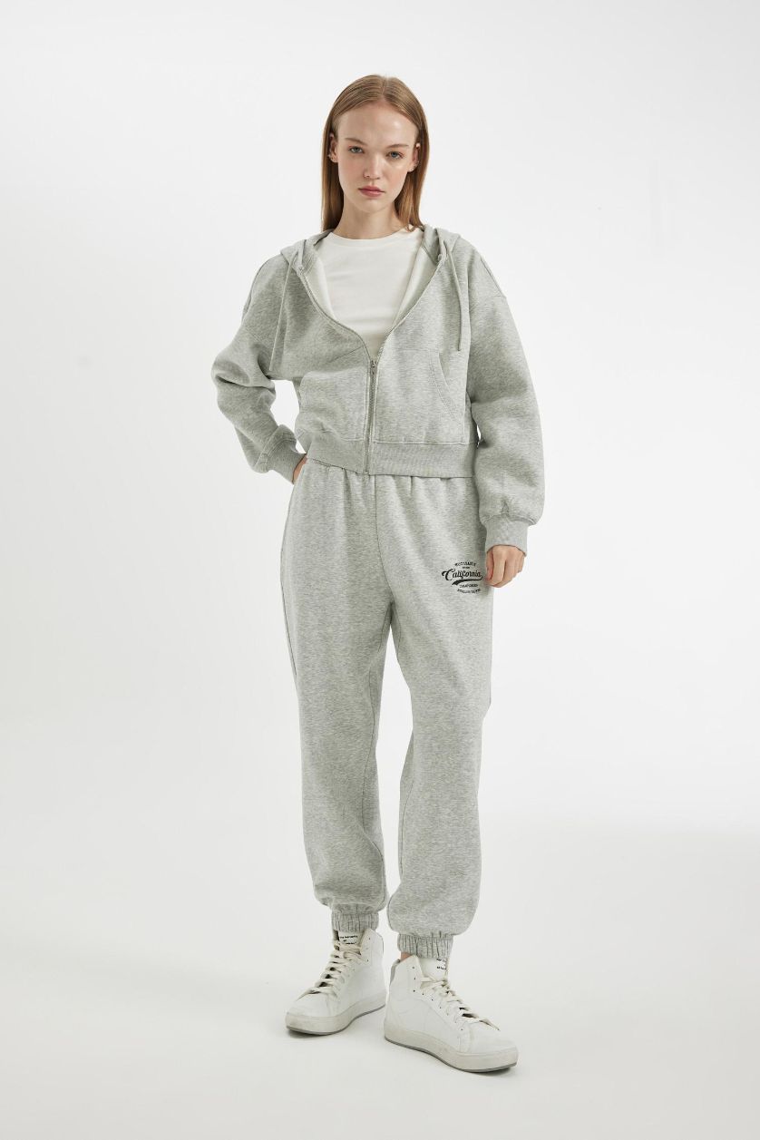 حريمي ميلانج رمادي بنطلون سويت بانتس جوجر بيزك ورجل مطاطي