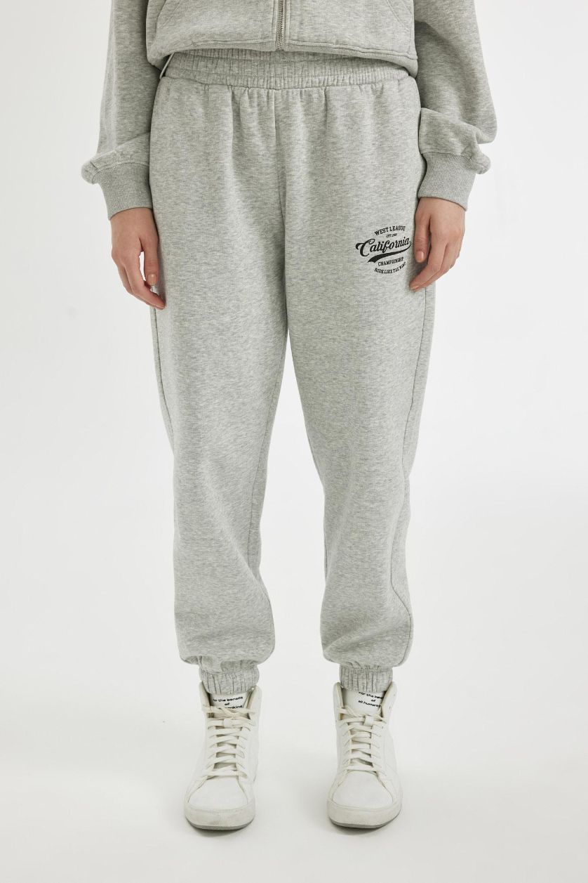 حريمي ميلانج رمادي بنطلون سويت بانتس جوجر بيزك ورجل مطاطي