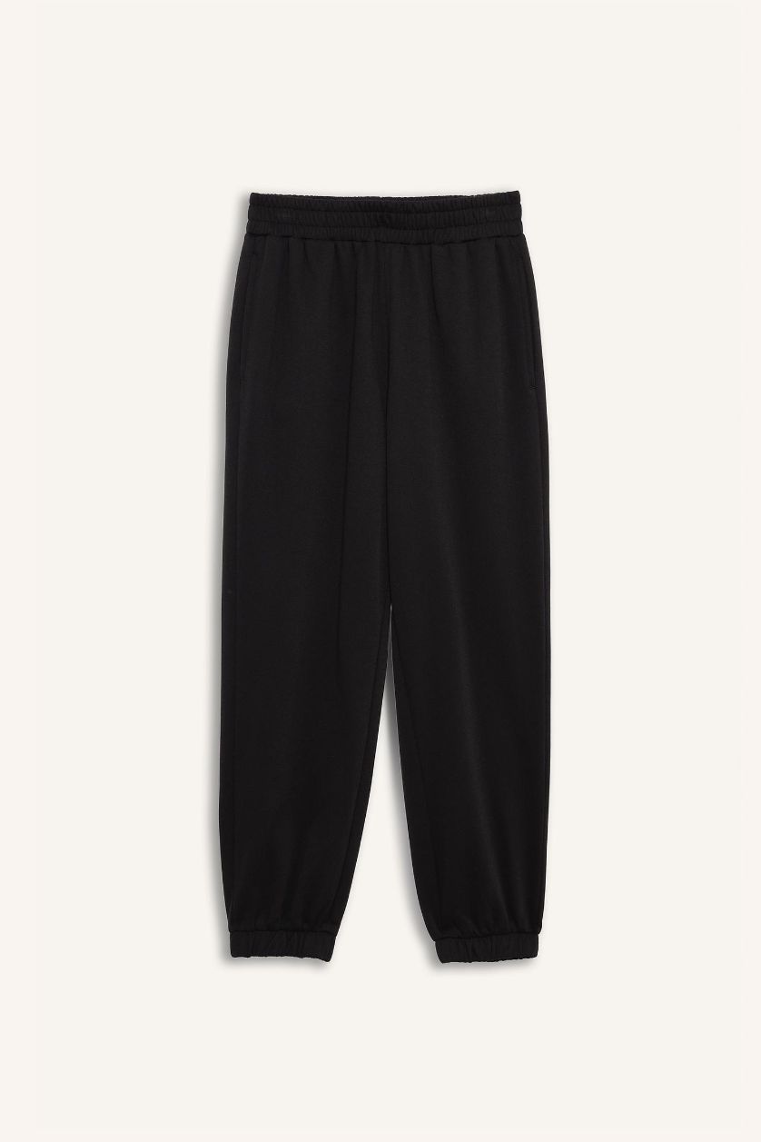 Kadın Siyah Beli Lastikli Jogger Eşofman Altı