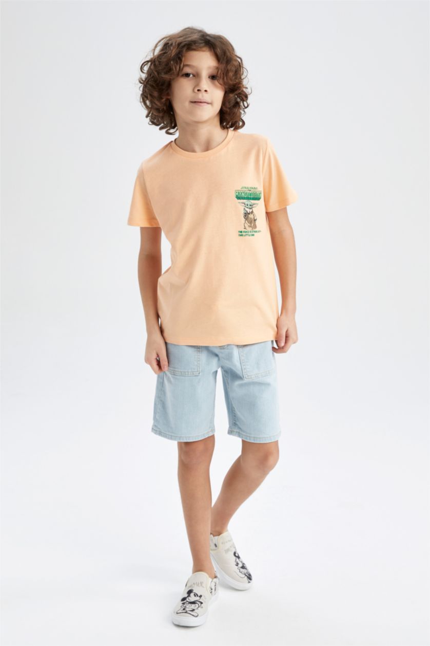 BOYS & TEENS Salmon Boy's Star Wars Printed Back Crew Neck Short Sleeve T-Shirt