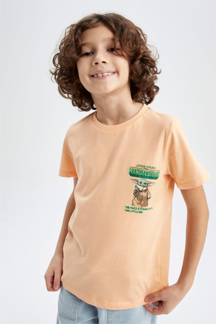 BOYS & TEENS Salmon Boy's Star Wars Printed Back Crew Neck Short Sleeve T-Shirt