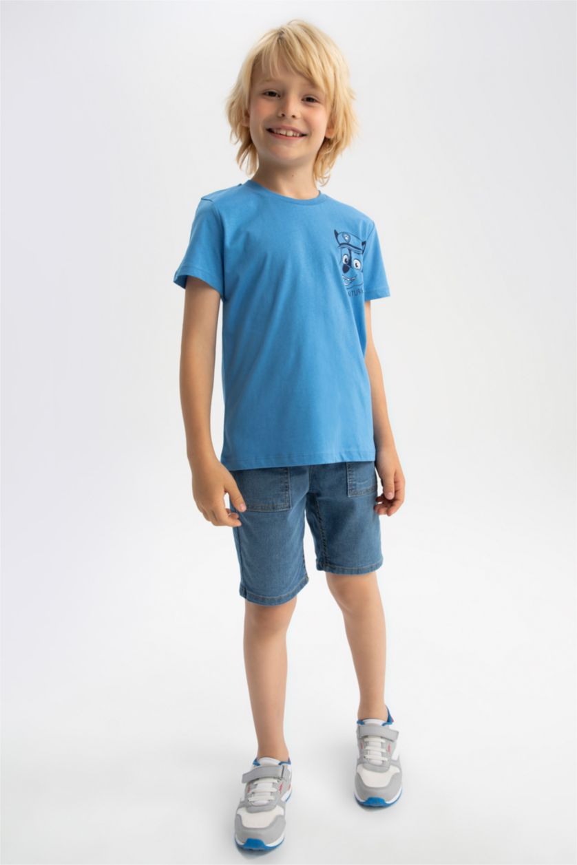 BOYS & TEENS Blue تيشيرت نص كم قصة عادية