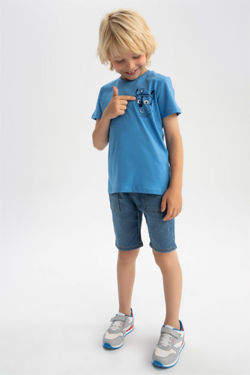 BOYS & TEENS Blue تيشيرت نص كم قصة عادية