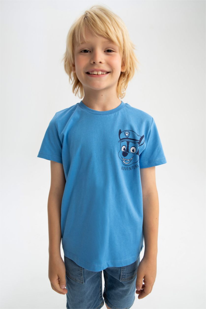 BOYS & TEENS Blue تيشيرت نص كم قصة عادية
