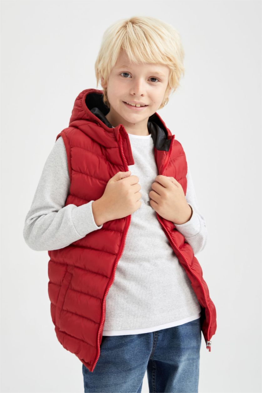 Мальчики и подростки Красный Жилет стандартного кроя для мальчиков