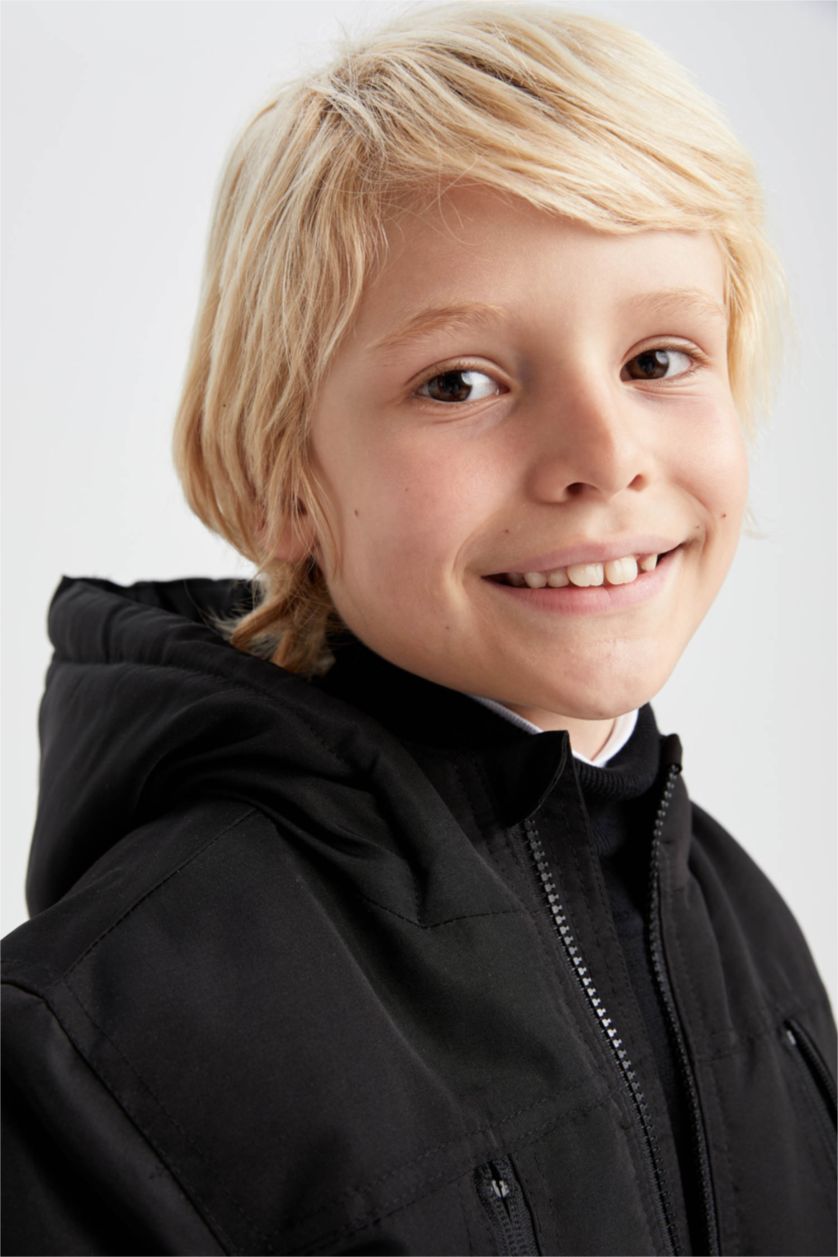 BOYS & TEENS Black بالطو قصة عادية
