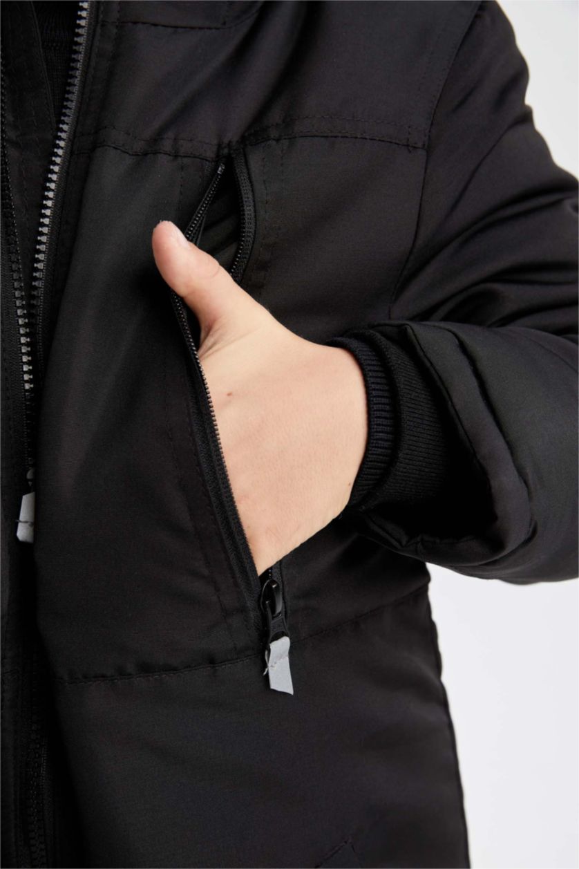 BOYS & TEENS Black بالطو قصة عادية