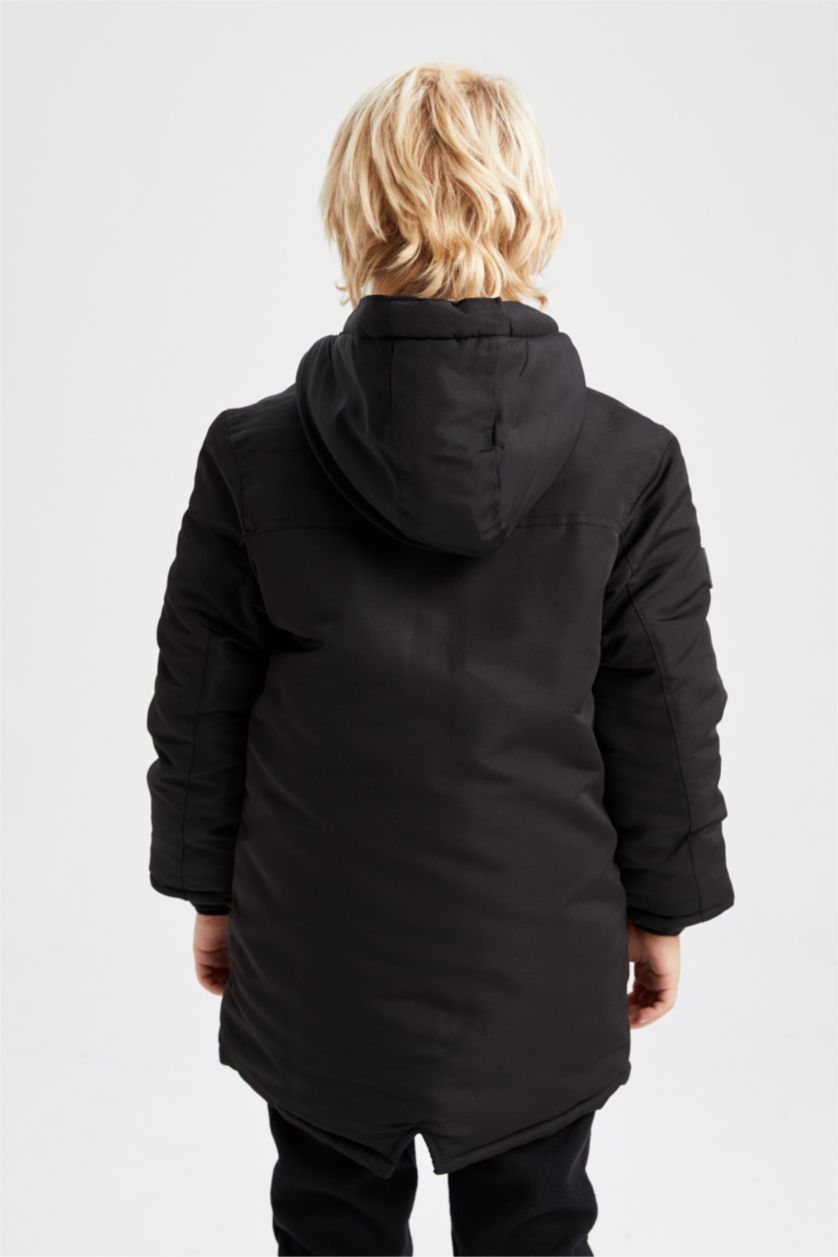 BOYS & TEENS Black بالطو قصة عادية