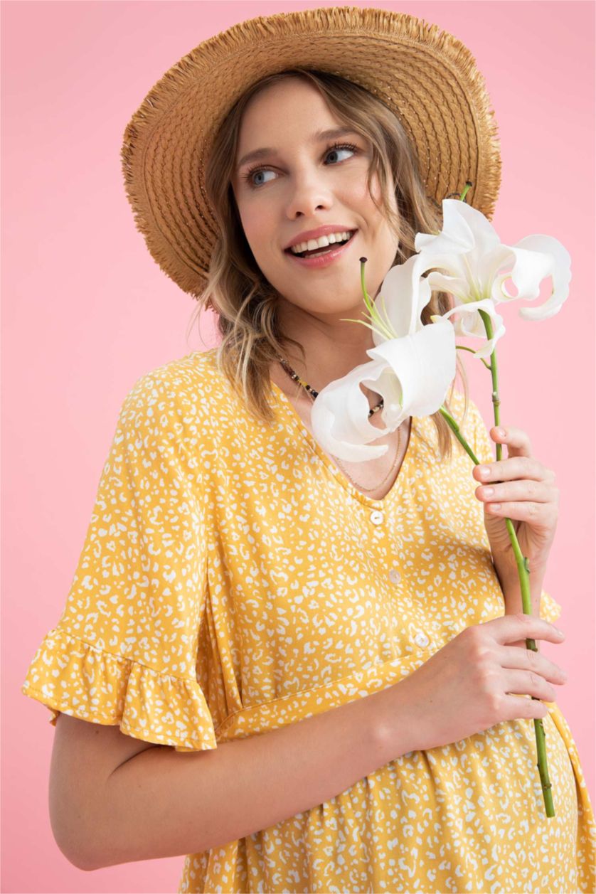 FEMME Jaune Robe de maternité