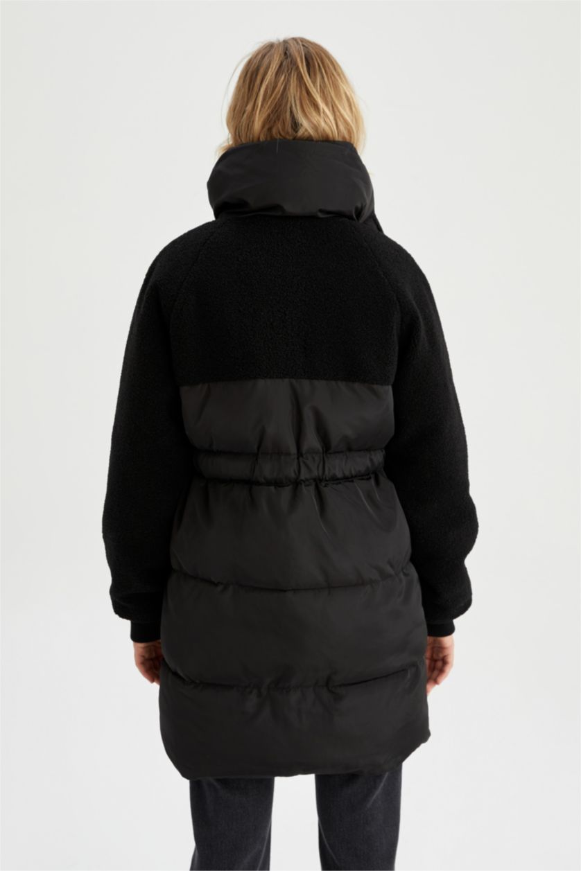 نساء أسود جاكيت بحزام عازل للحرارة