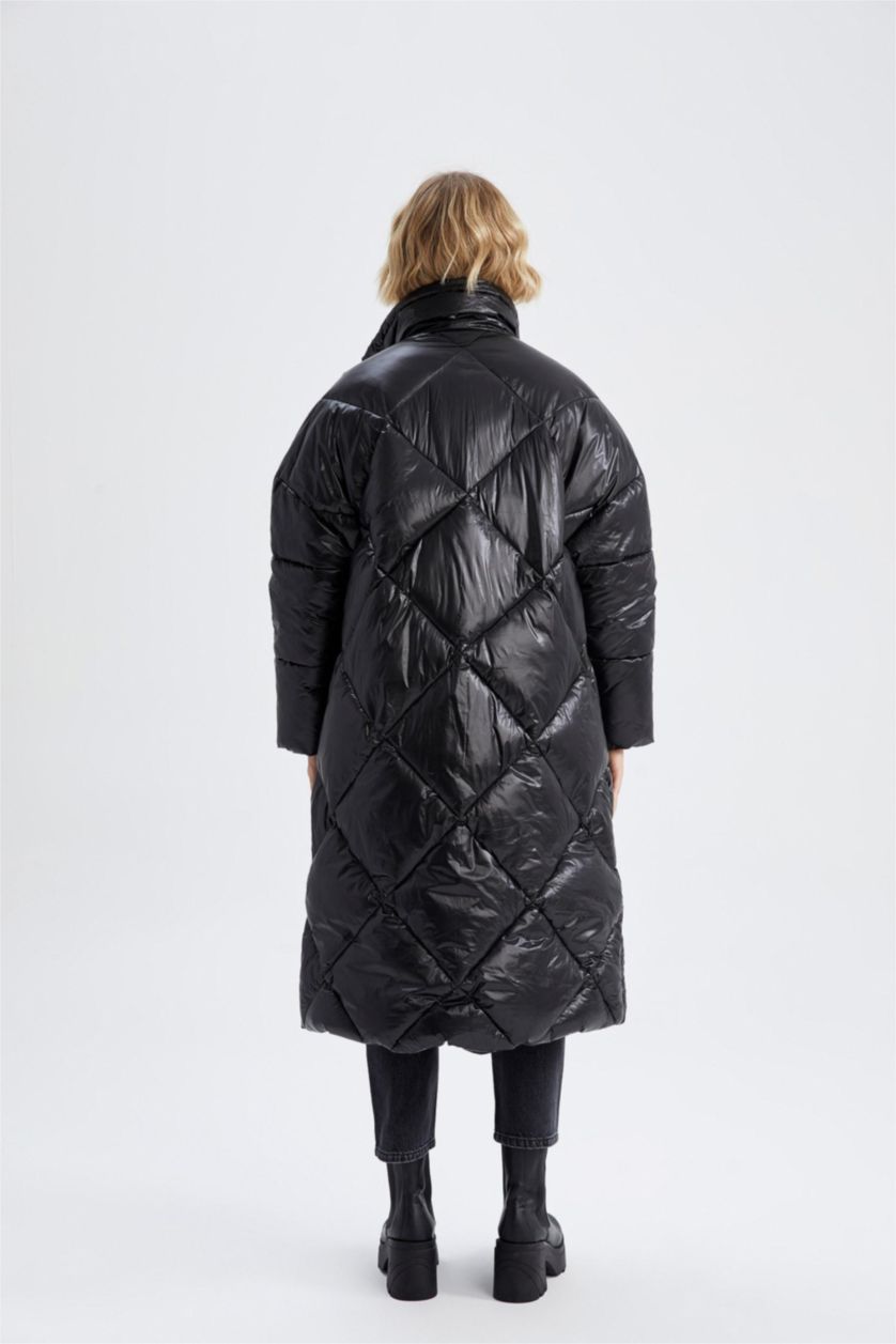 WOMAN Black Thermal Insulated Waterproof Oversize Fit Long Puffer Jacket