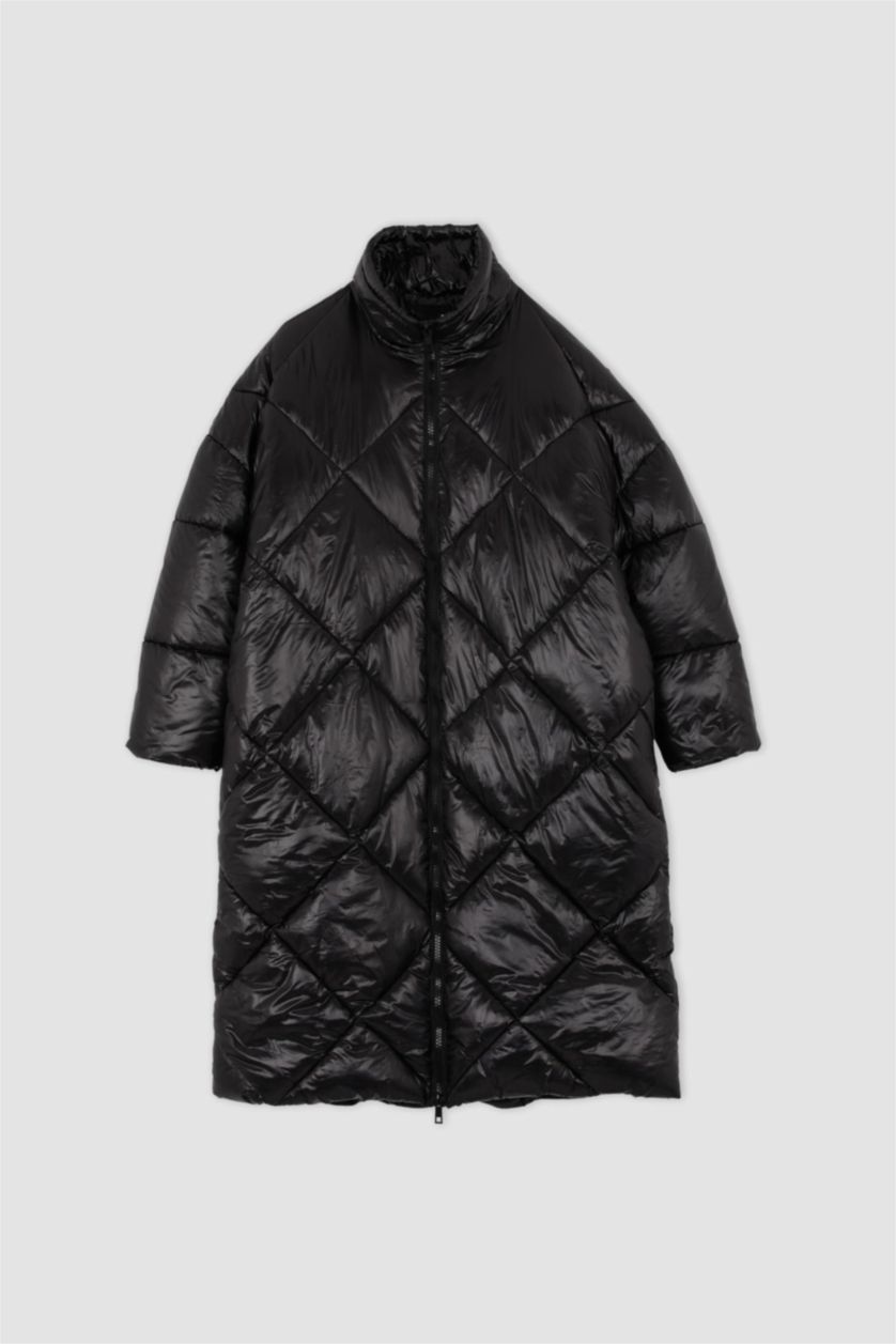 WOMAN Black Thermal Insulated Waterproof Oversize Fit Long Puffer Jacket