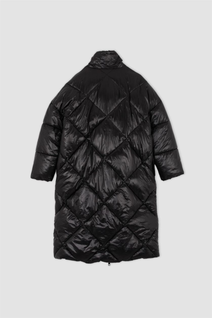 WOMAN Black Thermal Insulated Waterproof Oversize Fit Long Puffer Jacket