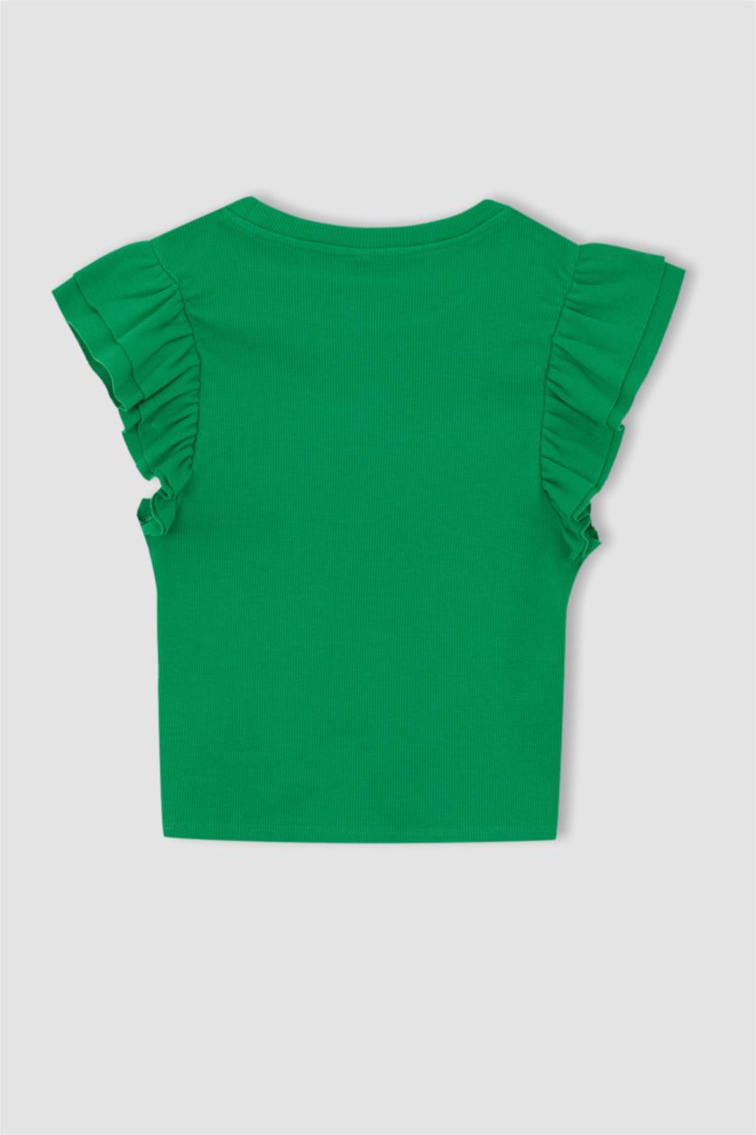 WOMAN Green Slim Fit Crew Neck Camisole Short Sleeve T-Shirt