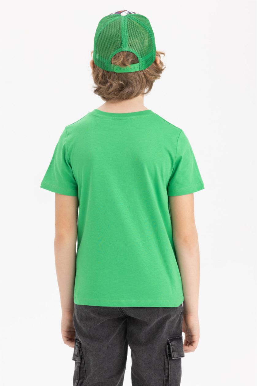 Boys & Teens Green Boys Minecraft Regular Fit Crew Neck Short Sleeve T-Shirt