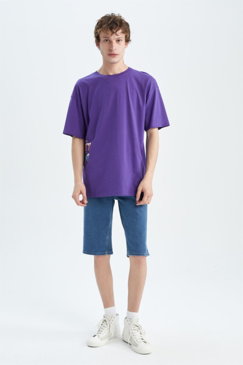 رجال أزرق شورت جينز برمودا مستدام بقصة عادية