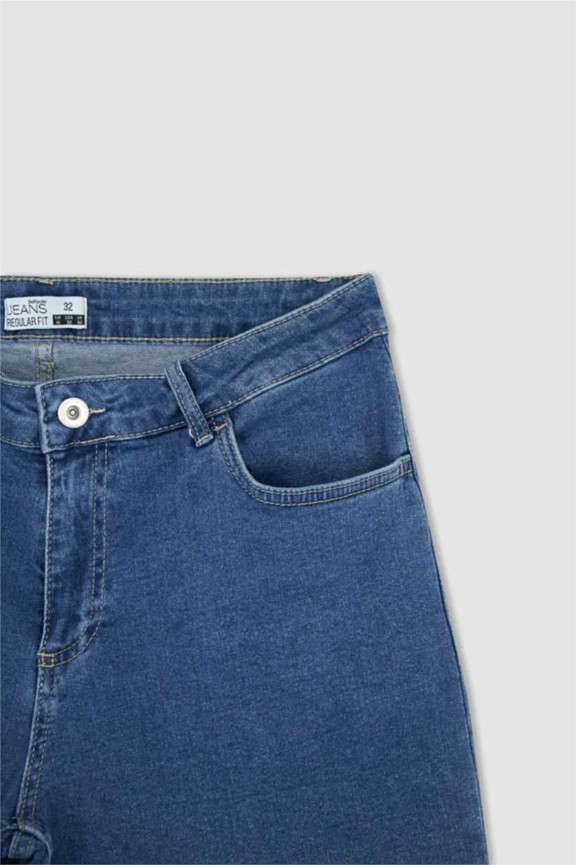 رجال أزرق شورت جينز برمودا مستدام بقصة عادية