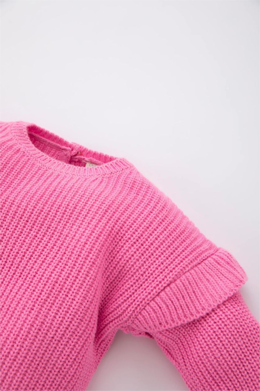 BÉBÉ FILLE Bordeaux Pull coupe régulière Col Rond Pour Bébé Fille