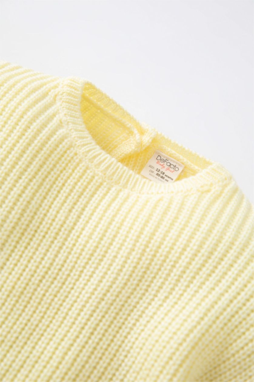 BÉBÉ FILLE Jaune Clair Pull Col Ras Du Cou BéBé Fille