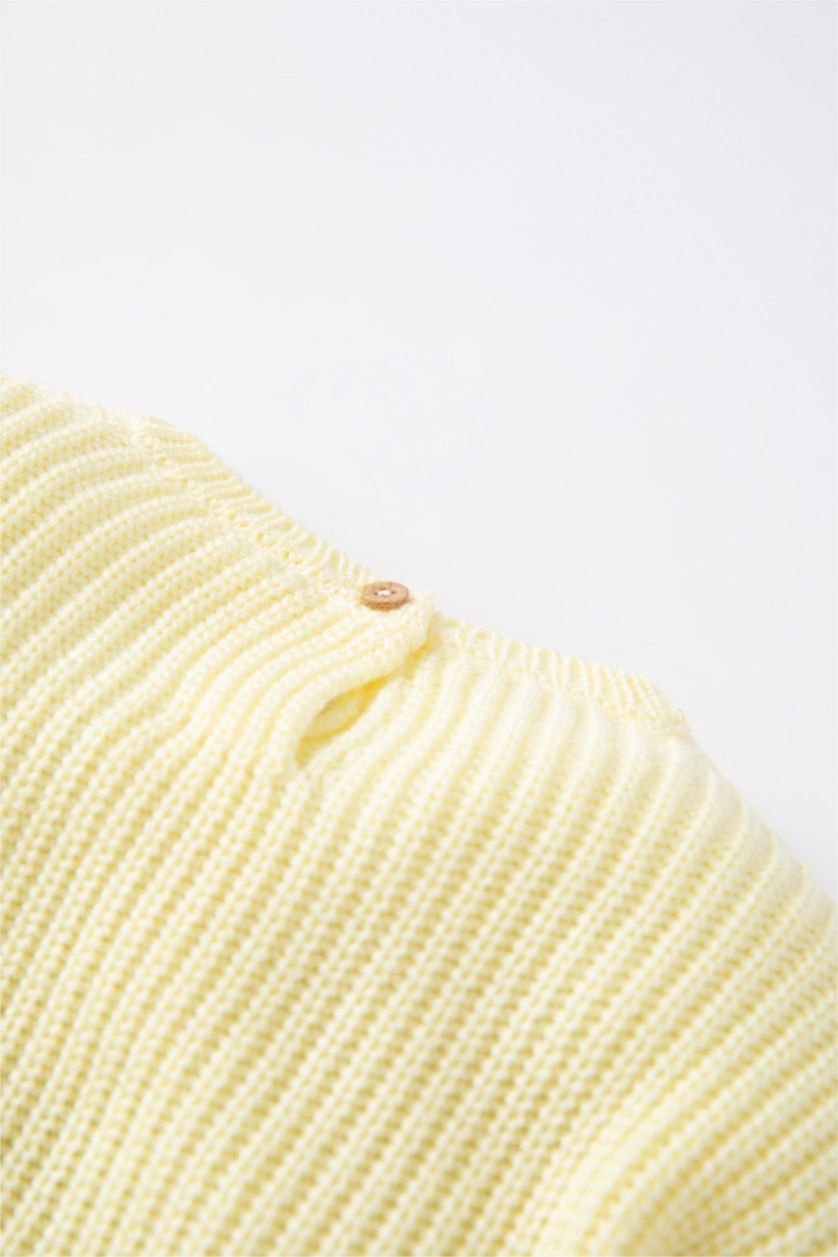 BÉBÉ FILLE Jaune Clair Pull Col Ras Du Cou BéBé Fille