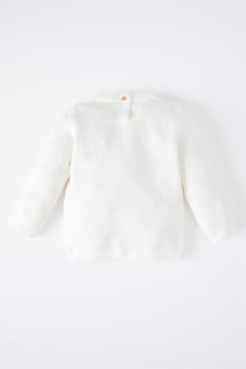 BÉBÉ FILLE Beige Pull Arc-en-ciel Col Ras Du Cou BéBé Fille