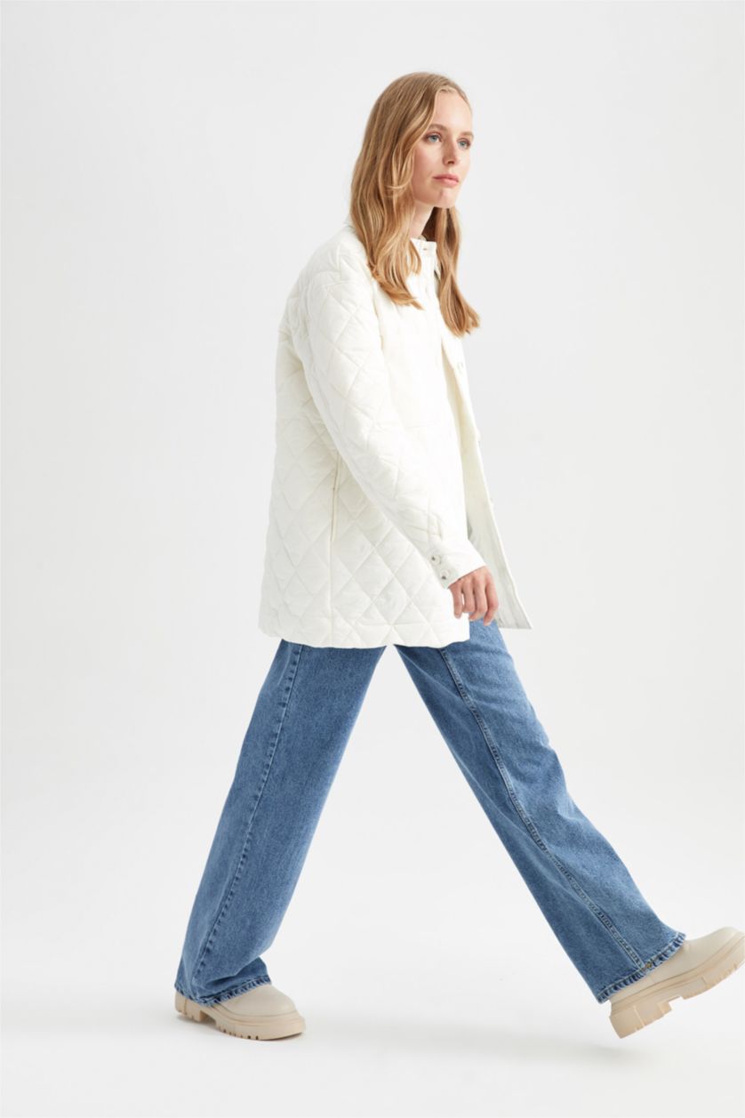 WOMAN Sand Regular Fit Quilted Puffer Jacket