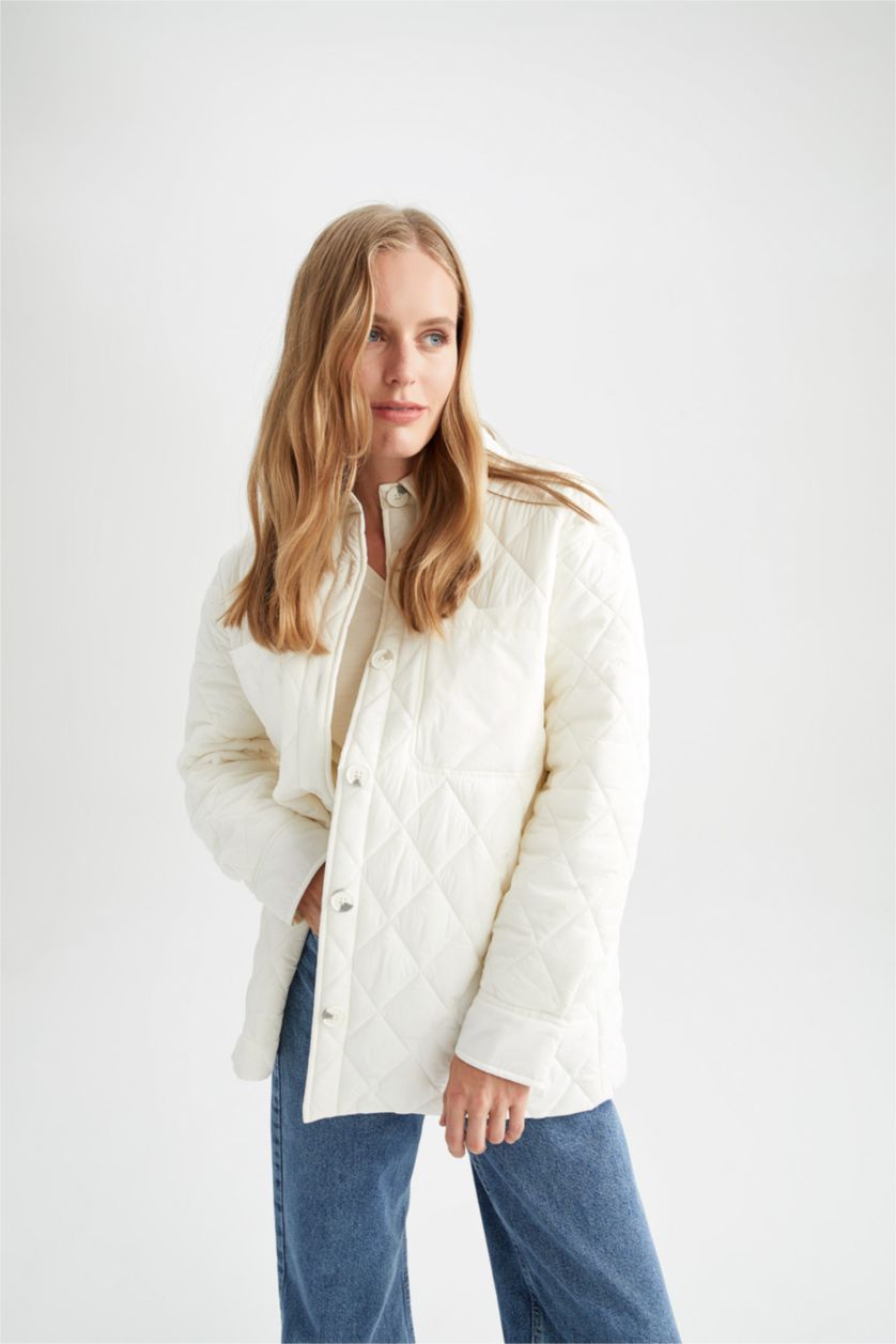 WOMAN Sand Regular Fit Quilted Puffer Jacket