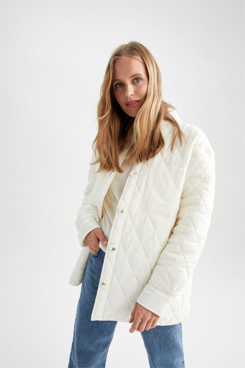 WOMAN Sand Regular Fit Quilted Puffer Jacket