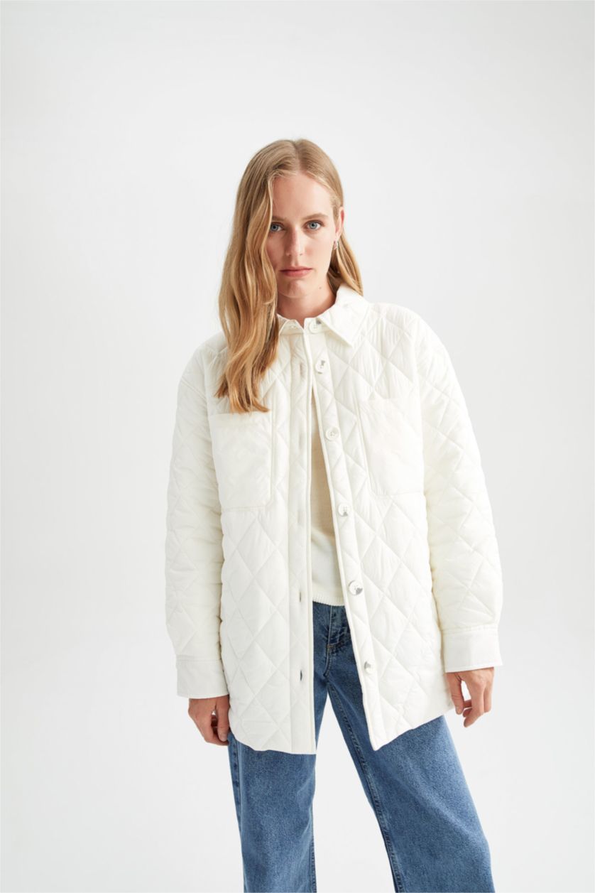 WOMAN Sand Regular Fit Quilted Puffer Jacket