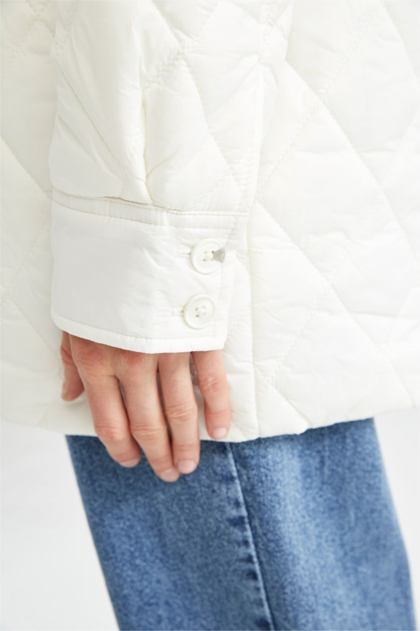 WOMAN Sand Regular Fit Quilted Puffer Jacket