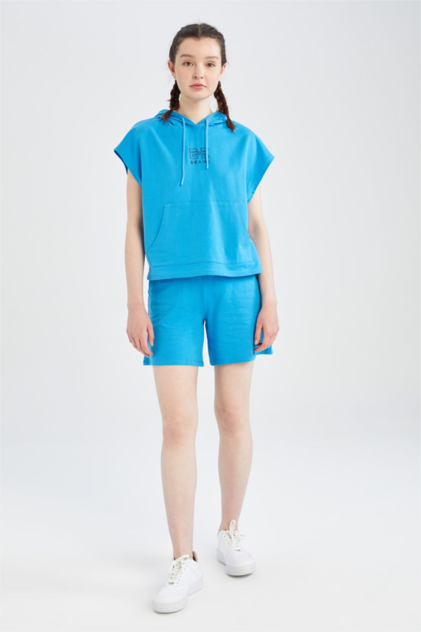 حريمي أزرق Regular Fit Thin Sweatshirt Fabric Sweatshirt