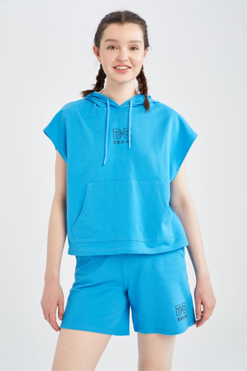 حريمي أزرق Regular Fit Thin Sweatshirt Fabric Sweatshirt