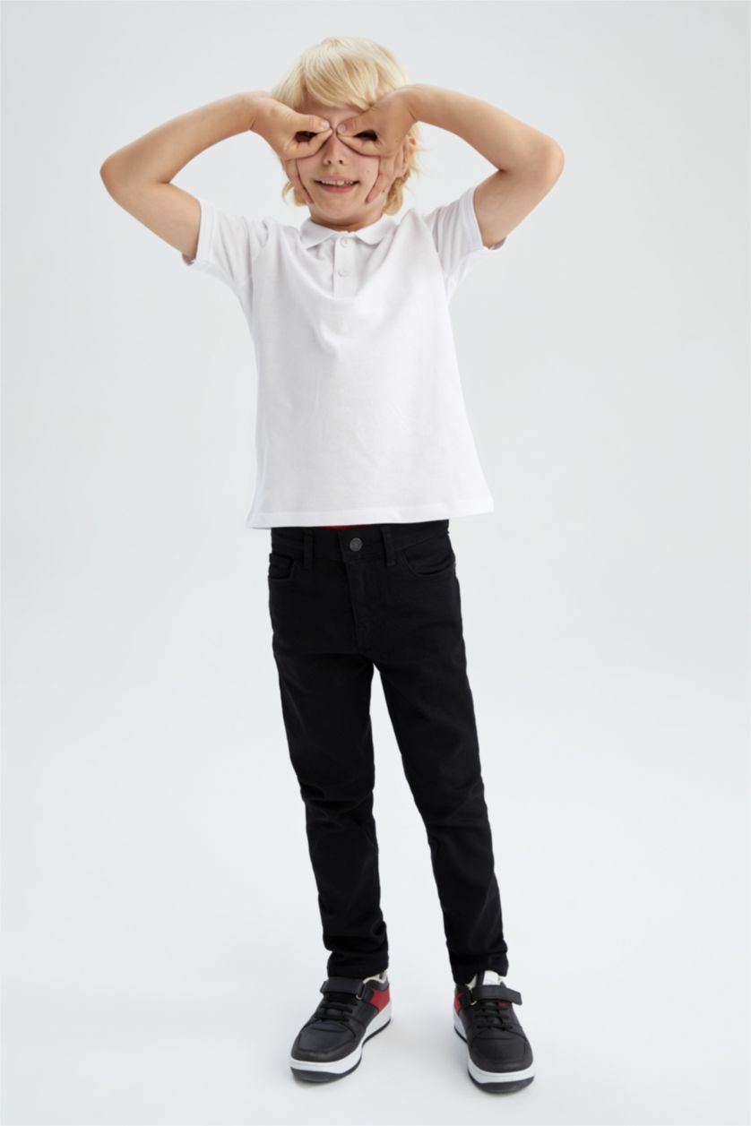 Erkek Çocuk - Genç Erkek Siyah Erkek Çocuk Jean Okul Pantolonu