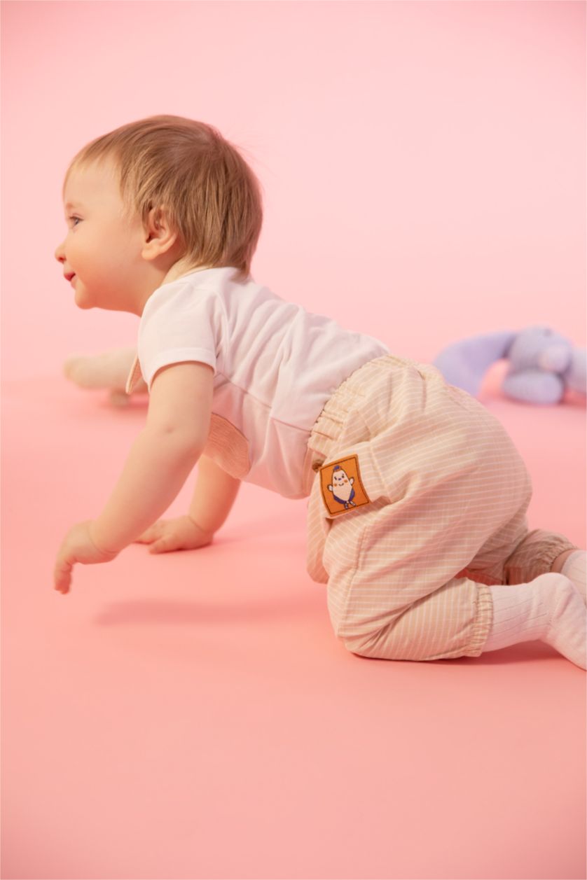 BABY GIRL Beige Baby Boy Striped Pants