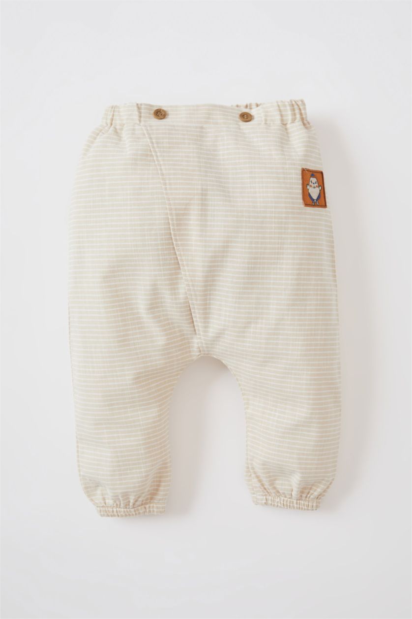 BABY GIRL Beige Baby Boy Striped Pants