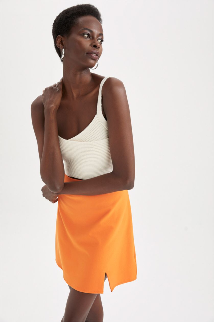 WOMAN Ecru Fitted Strappy Crop Top