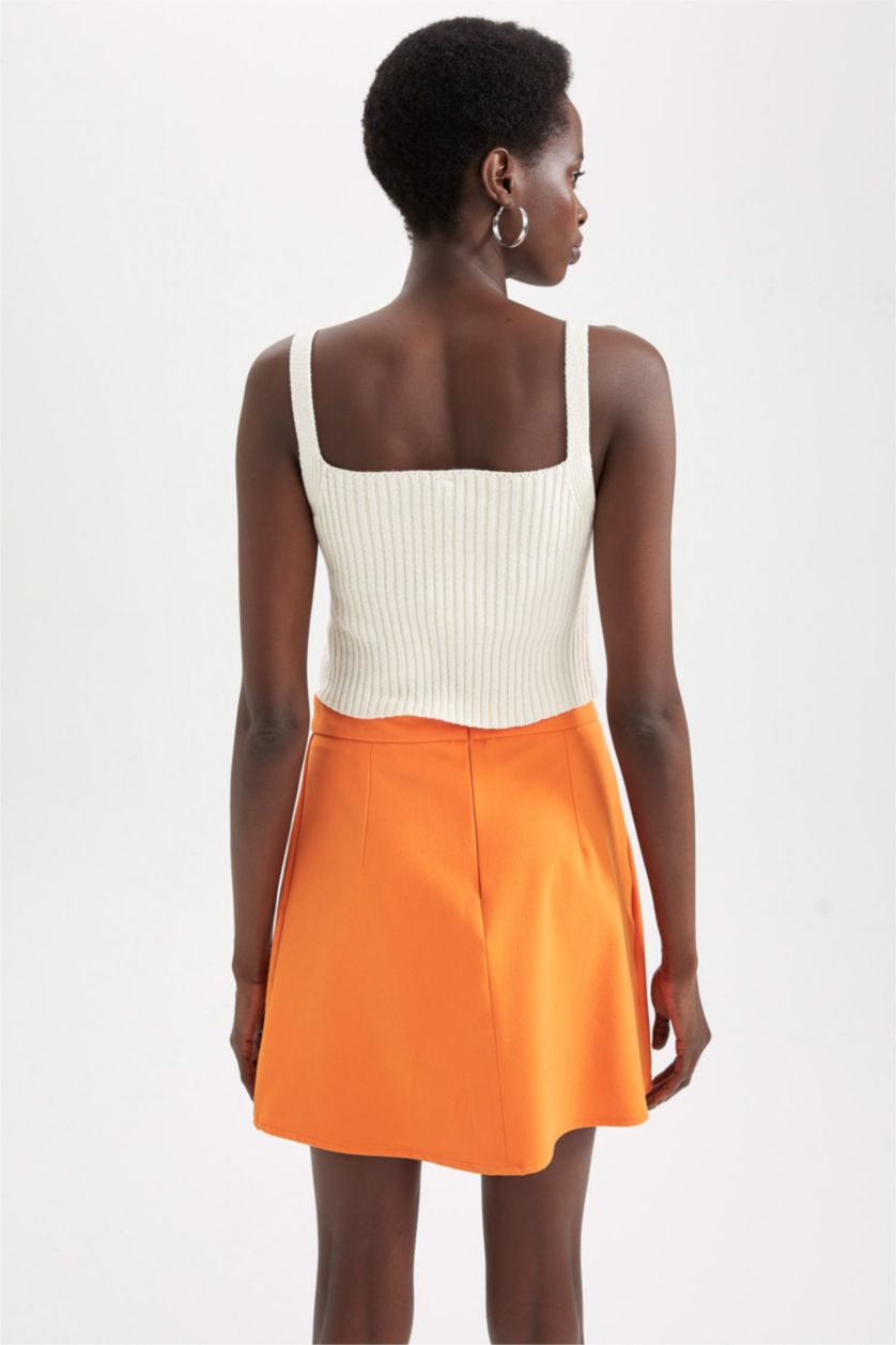 WOMAN Ecru Fitted Strappy Crop Top