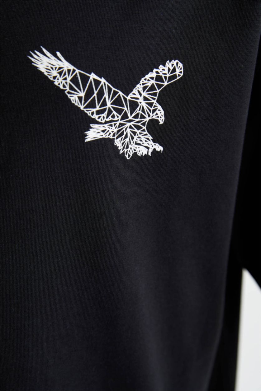 HOMME Noir T-shirt à manches courtes Coupe boxy