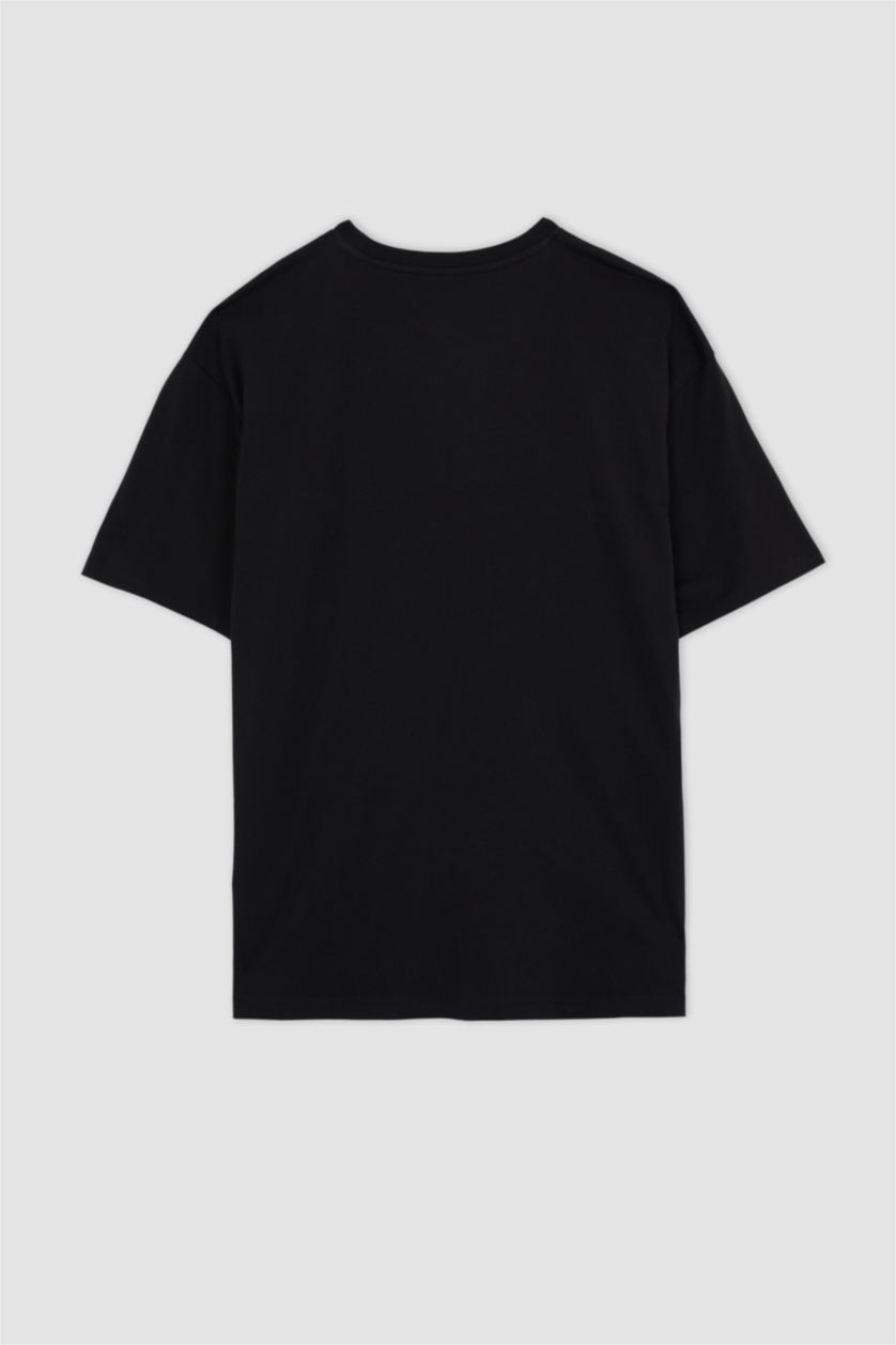 HOMME Noir T-shirt à manches courtes Coupe boxy