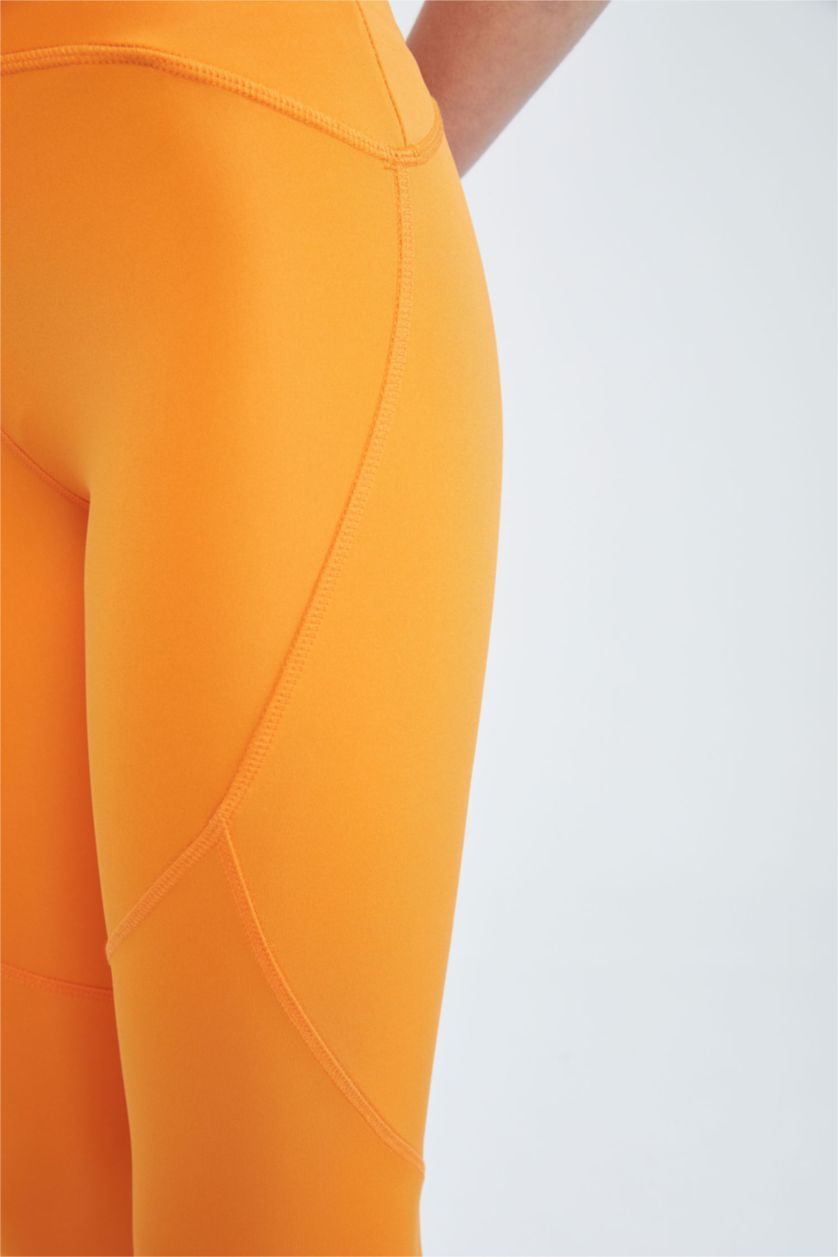 Женщины Оранжевый Спортивные леггинсы с высокой талией, DeFactoFit
