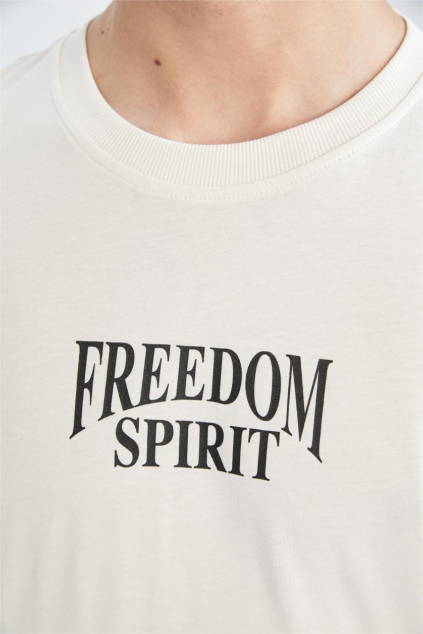 MAN Stone Boxy Fit Short Sleeve Back Eagle Print T-Shirt