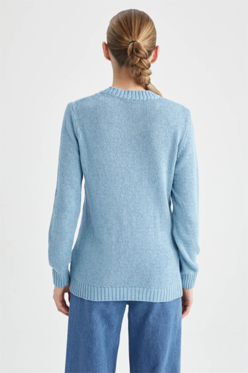 WOMAN Aqua Regular Fit Crew Neck Pullover