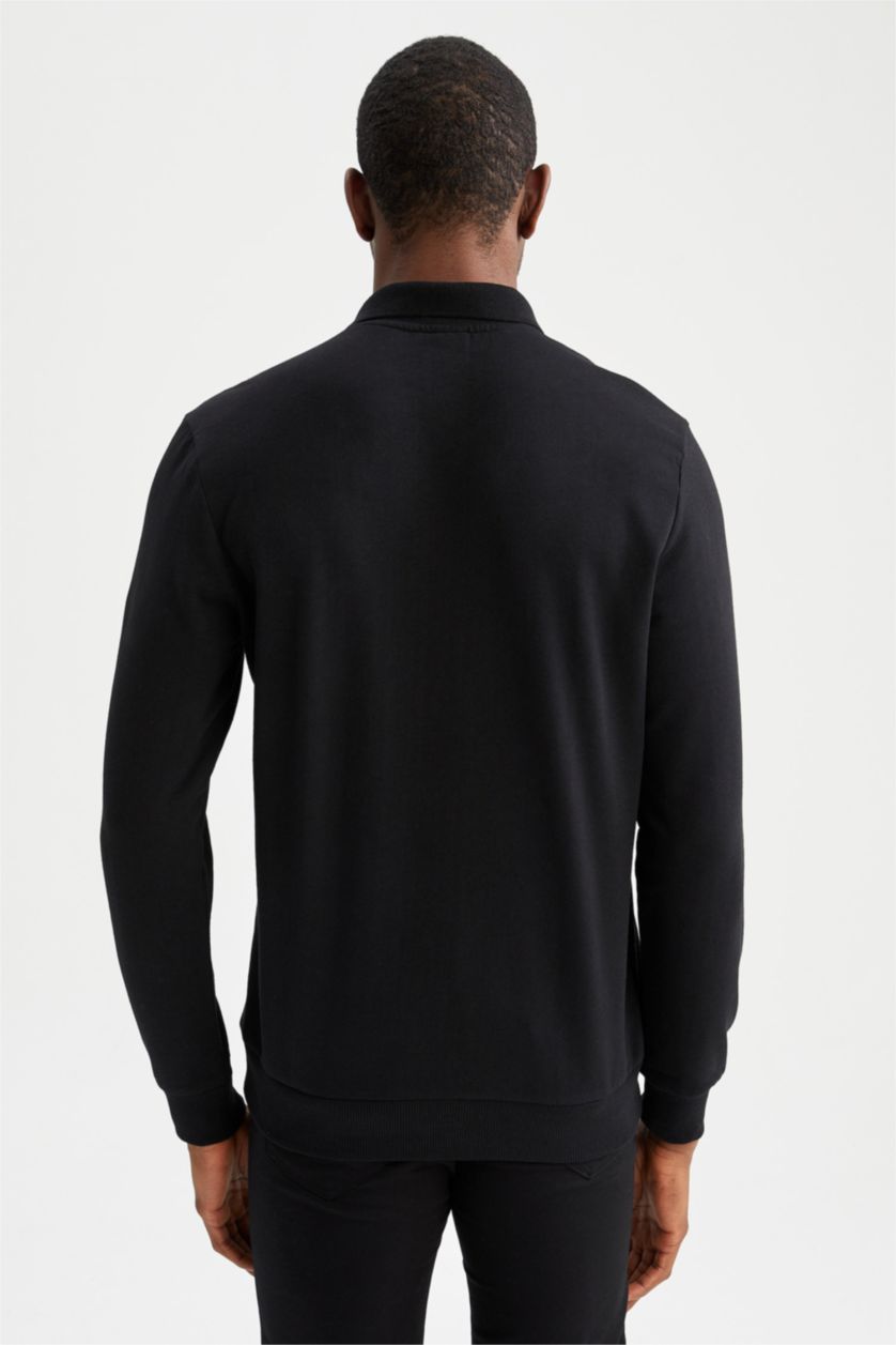 Erkek Siyah Regular Fıt Sweatshirt