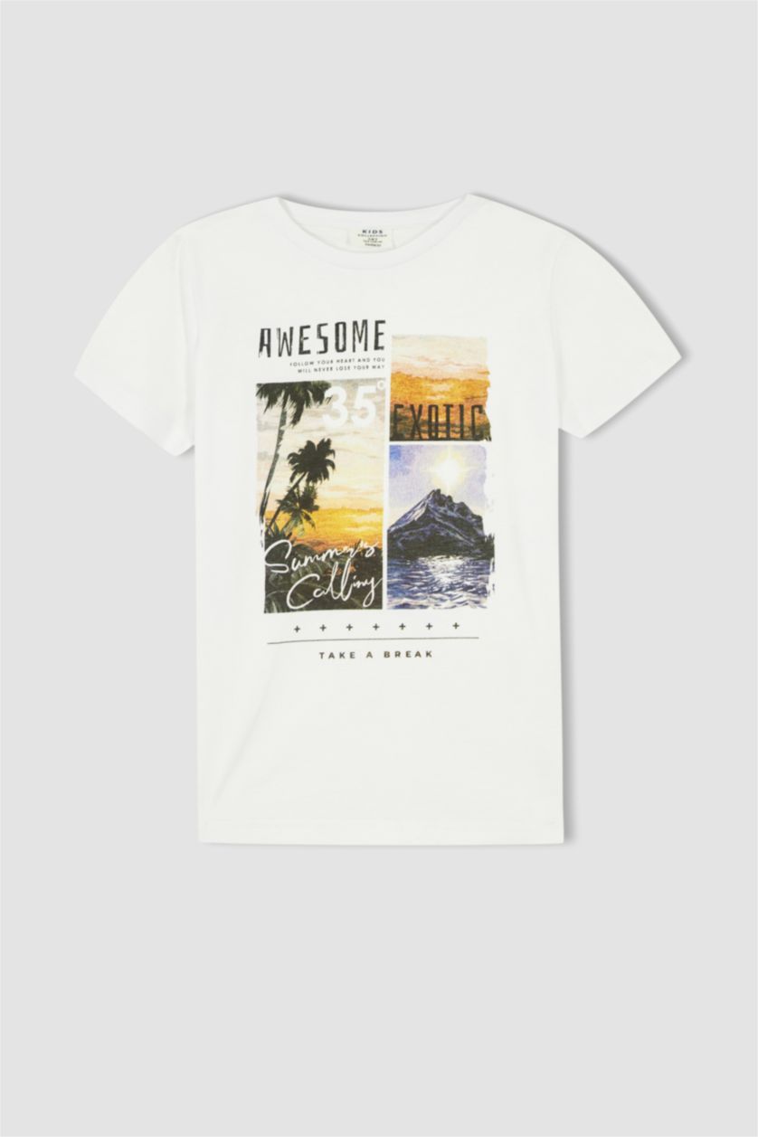 BOYS & TEENS White Boy Regular Fit Crew Neck Short Sleeve Set of 2