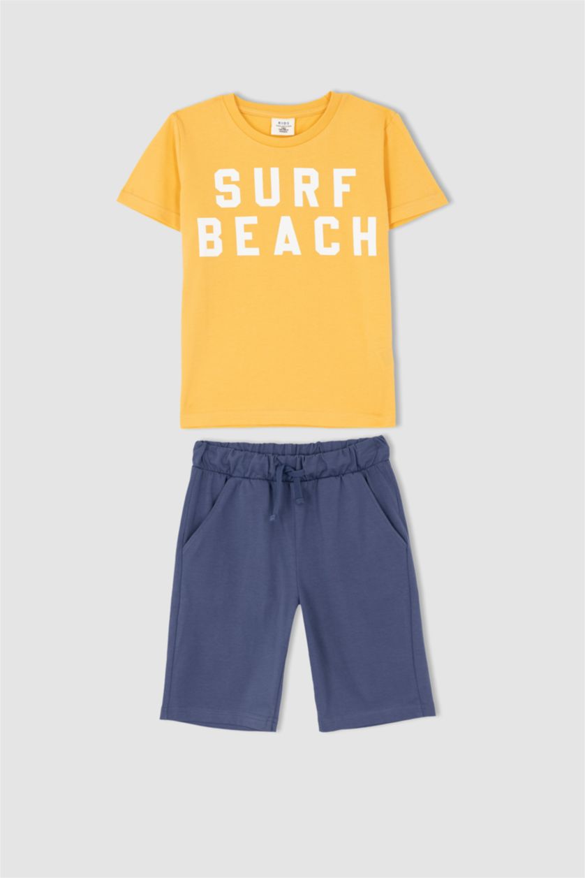 GARÇONS Orange Ensemble En Tricot Col rond Manche Courte 2 Garçon