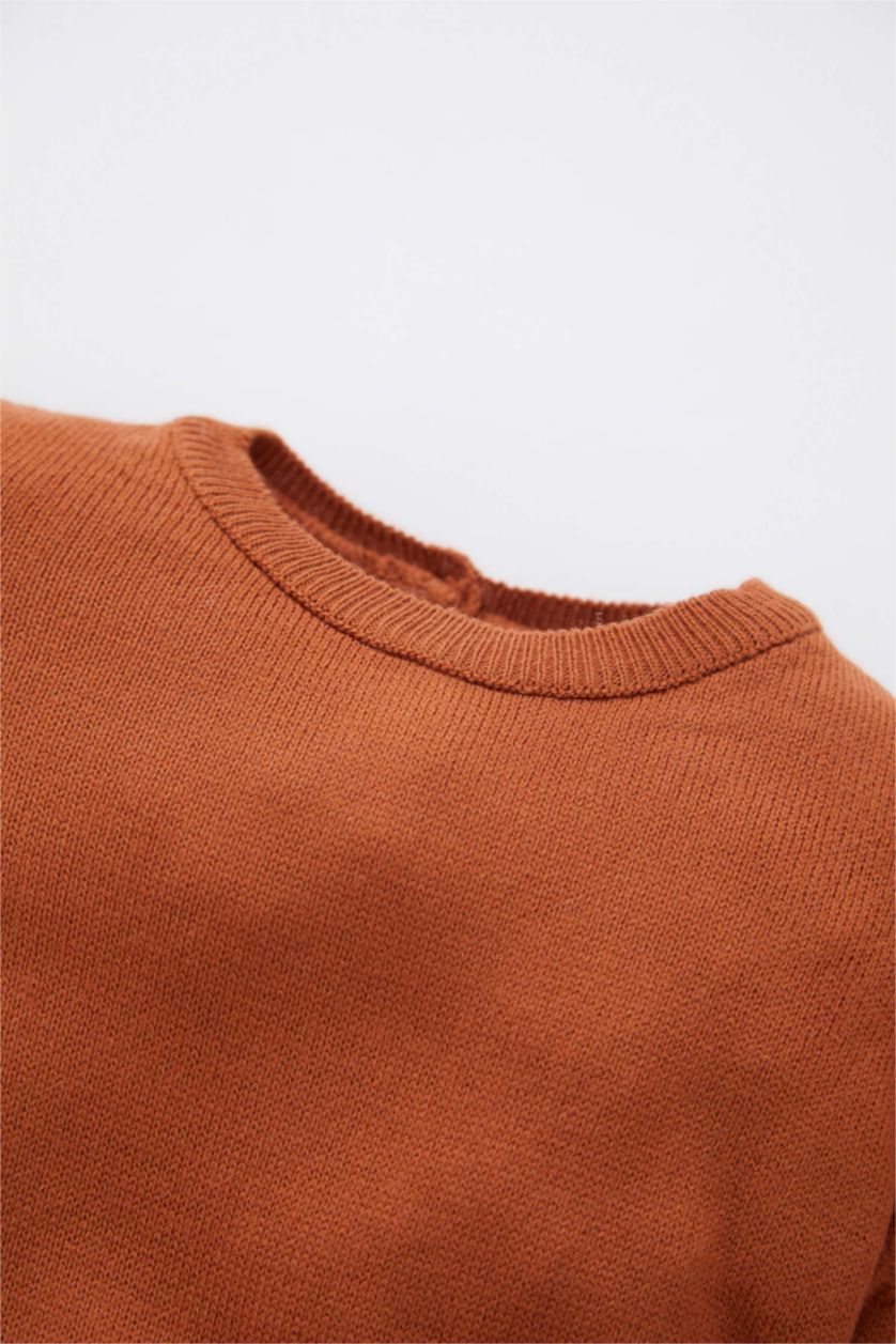 BABY GIRL Dark Orange Regular Fit Plaid Long Sleeve Dress